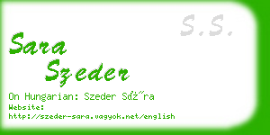 sara szeder business card